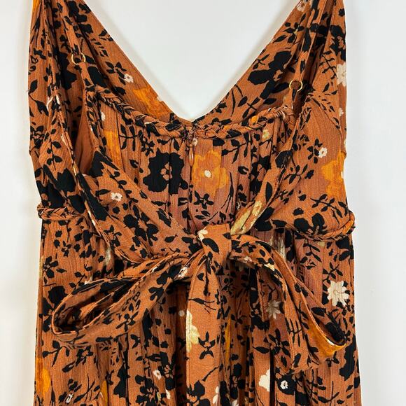 Free People x Revolve Kaley Mini Dress in Copper Combo Floral Mini Dress Sz 6 - Picture 6 of 9